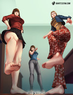 drawing upskirt blonde color long_hair clothed barefoot skirt brunette foot_crush running shrunken_people indoors giantessfan imminent_crush a_weekend_alone valerie_bradson sarah_leheron mary-jean_leheron jieun
