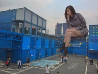 giantess collage asian boots parking_lot looking_at_tiny containers airraid