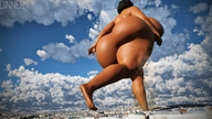 giantess nude city mega butt destruction barefoot bbw walking sky digital_render dinner-kun