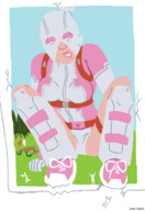 drawing growth giantess mega color sitting belt marvel_comics giantwaifus gwenpool breaking_the_fourth_wall gwen_poole