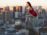 giantess collage city destruction brunette wonderslug sitting skyscraper streets san_francisco barbara_palvin