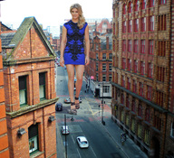 giantess collage blonde buildings wonderslug dress walking streets vehicles vehicle_crush eugenie_bouchard