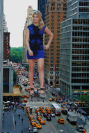 giantess collage blonde traffic buildings wonderslug dress walking streets vehicles pedestrians vehicle_crush eugenie_bouchard