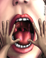 drawing giantess color tongue teeth saliva open_mouth point_of_view imminent_vore tastysnack