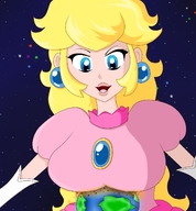 drawing giantess earth blonde space color destruction blue_eyes princess_peach breast_crush nintendo stars cosmic_giantess artistic-allen