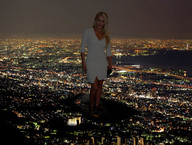 giantess collage city blonde destruction buildings wonderslug fire night looking_at_viewer city_lights leven_rambin