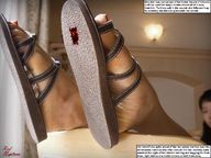 crush feet blood sandals shrunken_man cruel pedicure stuck_to_shoe digital_render red-neptune