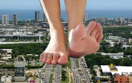giantess collage city barefoot foot_crush walking highway toe_nail_polish lisroldan