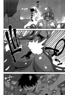drawing giantess comic monochrome huge_breasts tentacles panels groping slime_girl