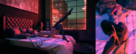 breasts nipples feet long_hair butt bed stockings red_hair lying_down shrunken_man dangle sorenzer0 digital_render