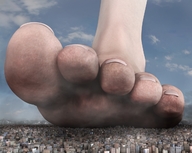 giantess giga city destruction toes barefoot outdoors dirty_soles impending_doom