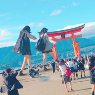 giantess collage skirt asian walking giantesses outdoors crowds backpack airraid
