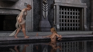 nude barefoot brunette pool looking_down indoors crlvr raised_foot running_away trampling impending_doom digital_render