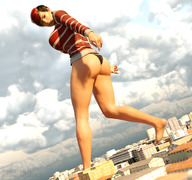 giantess city mega barefoot looking_down point_of_view jetslasher digital_render