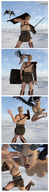 giantess horns wings comic sword fighting flying harpy spawngts panels shield digital_render bald