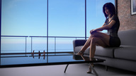 nude blonde comic brunette sitting table shrunken_woman room digital_render lfcfan adeline viki
