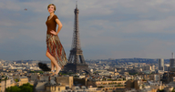 giantess collage city barefoot buildings helicopter smiling dress paris looking_at_viewer eiffel_tower ellie mrderpington