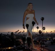giantess collage blonde high_heels wonderslug dress walking streets night margot_robbie night_sky car_crush