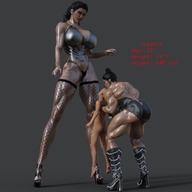 size_difference high_heels huge_breasts mini_giantess boots muscles amazon fishnets holding digital_render minigtslover