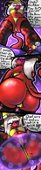 drawing white_hair horns tail color butt butt_crush demon purple_eyes low_angle smiling demoness succubi teasing pinned magic smothering red_skin mspaintgts