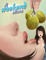 drawing color long_hair brunette surprised unaware shrunken_people open_mouth giantessfan imminent_vore grapes a_weekend_alone lips_parted sarah_leheron mary-jean_leheron jieun