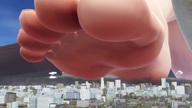 giantess giga city toes barefoot soles outdoors raised_foot impending_doom digital_render