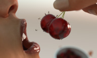 giantess vore lips shrunken_people nose lipstick nostril cherries mike973 digital_render dew falling_into_mouth