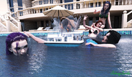 swimsuit pool shrunken_people boats mansion implied_vore digital_render johnnyscribe