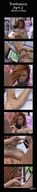breasts nipples gentle nude pussy pubic_hair bed story red_hair lying_down shrunken_man bedroom cellphone digital_render maskedcollager