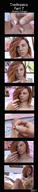 breasts nipples crush nude pussy handheld bed story red_hair shrunken_man cruel bedroom between_fingers cellphone digital_render maskedcollager