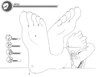 feet toes barefoot soles demon climbing unaware between_toes video_game under_heel health_bar iris_(ethan64) emmacat64