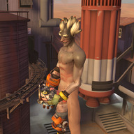 giant penis handheld digital_render source_film_maker overwatch junkrat roadhog cp_dustbowl loveeeeejunkrat