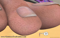 micro toes barefoot shrunken_man dialogue digital_render