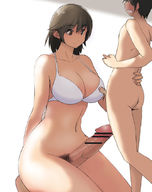 futanari penis pubic_hair bra brunette mini_giantess kneeling amazon censored bikuta