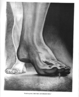 drawing feet monochrome toes barefoot foot_worship shrunken_man raised_foot