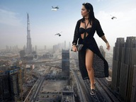 breasts giantess collage city mega buildings helicopter leg burj_khalifa tower streets vehicles dubai zebos2003 mayara_motti