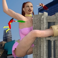 giantess city mega giganta battle superheroes digital_render dc_comics spider-woman donna_troy marvel_comics thenuttyguy cassie_sandsmark