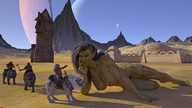 giantess nude black_hair fantasy muscles thighs orc windmill drcreep green_skin digital_render orc_girl dwarves riding_dogs