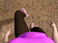 crush feet shrunken_men sandals foot_crush cruel downward_angle extermination digital_render bigiolax