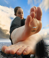 giantess collage city destruction toes barefoot buildings soles sitting airplane looking_down outdoors masterofmicro