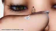 giantess micro nude penis short_hair kneeling shrunken_man dialogue no_background on_finger digital_render