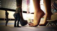 giantess collage clothed toes barefoot boots giantesses chair indoors digital_render