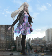 growth giantess collage city blonde high_heels shoes standing vehicles tbycolive