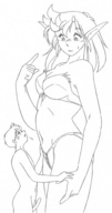 drawing insertion manga anime sequence elf shrunken_men lineart kissa-g