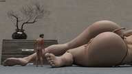 crush butt barefoot domination shrunken_men trapped floor digital_render amgipi