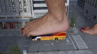 giantess crush barefoot buildings street bus pedicure giantess_feet digital_render inkonitoman
