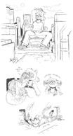 drawing giantess vore furry anthro city comic monochrome sitting drinking inside_stomach stomach_acid tripping penny_(ethan64) emmacat64