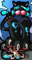 drawing furry masturbation cat black_hair color penis blue_eyes claws fur shrunken_man teasing between_toes june claw mspaintgts rook blue_highlights fursona