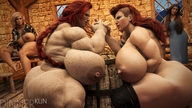 nude tavern barbarian arm_wrestling dinner-kun
