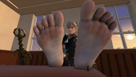 white_hair feet sword barefoot unaware shrunken_woman fire_emblem digital_render lucina corrin abelyard